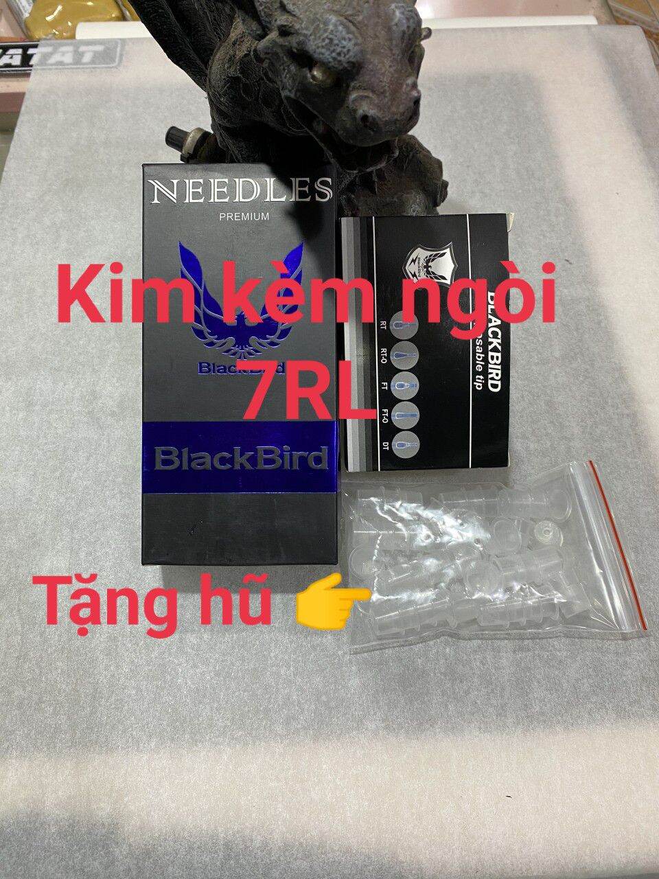 🎁[ Quà tặng kèm ]50 kim xăm 5RL chạy khung Black Brid ( kim kèm ngòi)