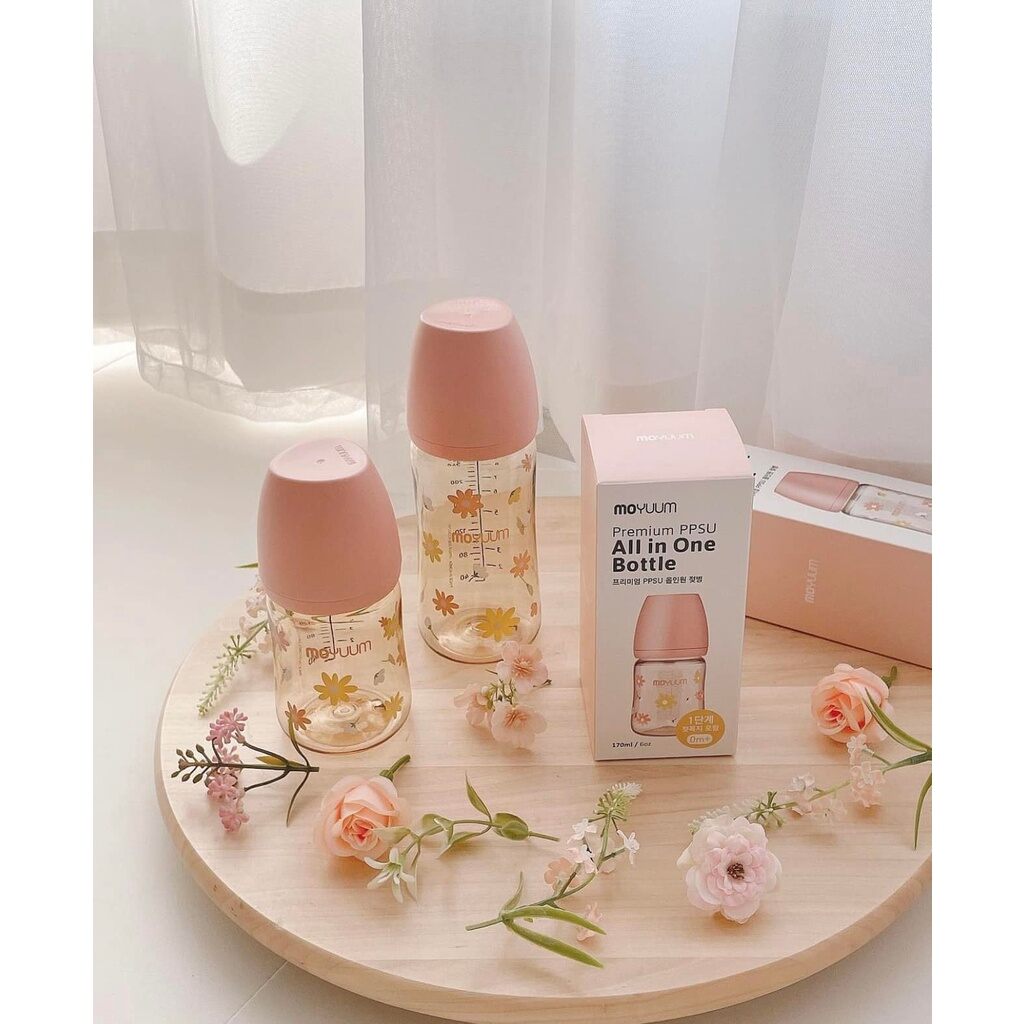 Bình sữa moyuum hoa cúc 170ml/270ml đẹp cho bé