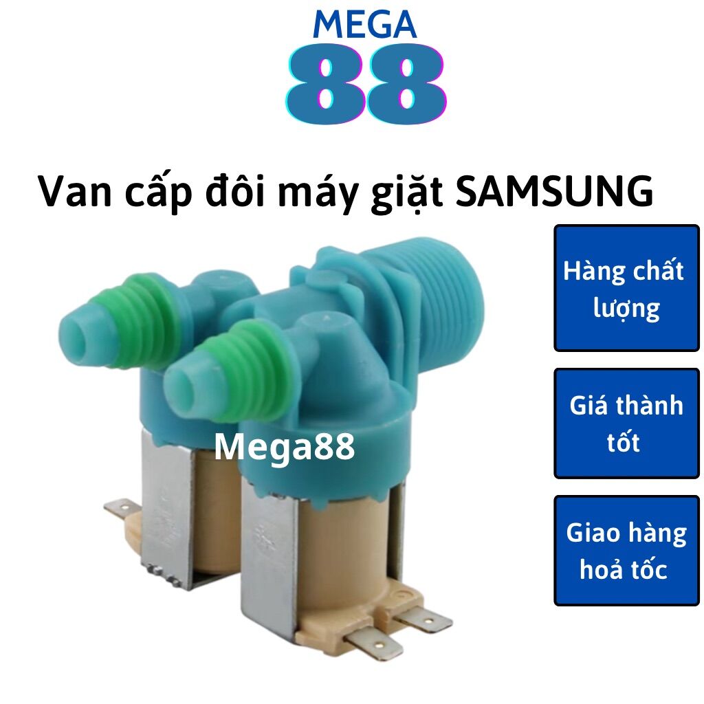 Van cấp nước máy giặt Samsung đôi chính hãng - Van điện từ máy giặt Samsung 2 đầu cấp