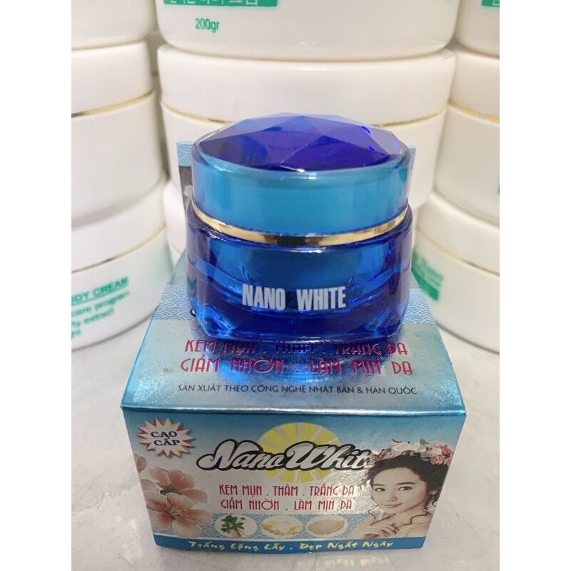 Kem mụn, thâm, trắng da, giảm nhờn, làm mịn da nano white - 15gr