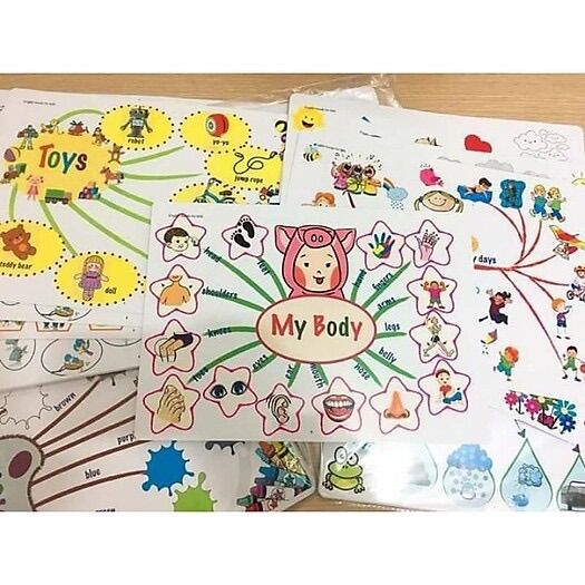 Flash card - Sơ đồ tư duy Mindmap 11 chủ đề cho bé khổ A3
