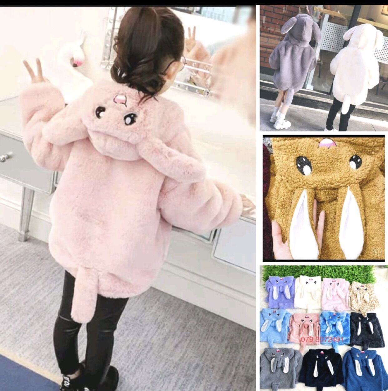 Áo lót lông thỏ cho bé trai bé gái từ 8-25kg