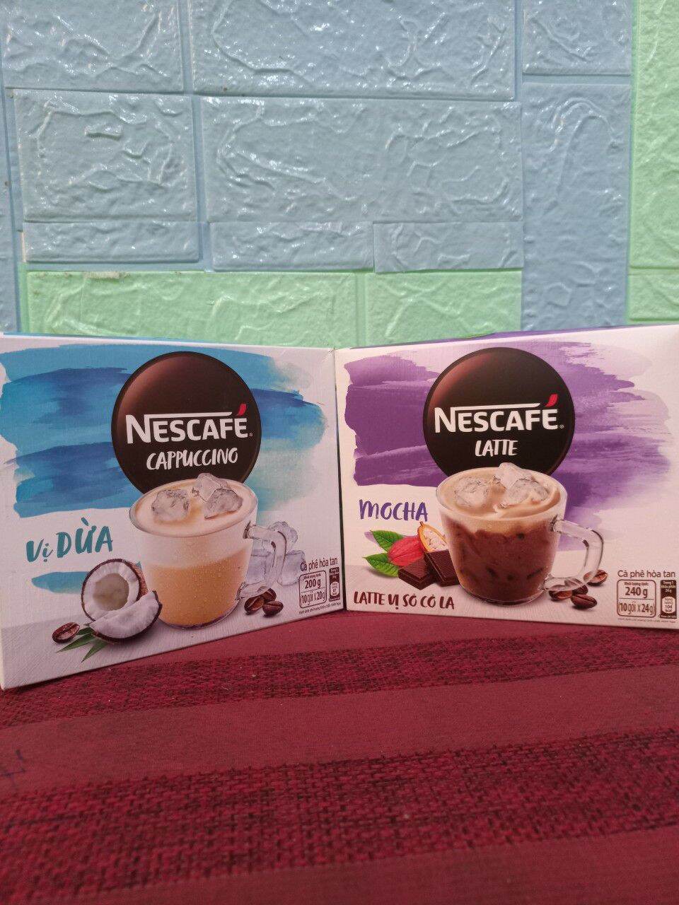 Hôp 10 gói cafe sữa hạt latte hòa tan vị socola
