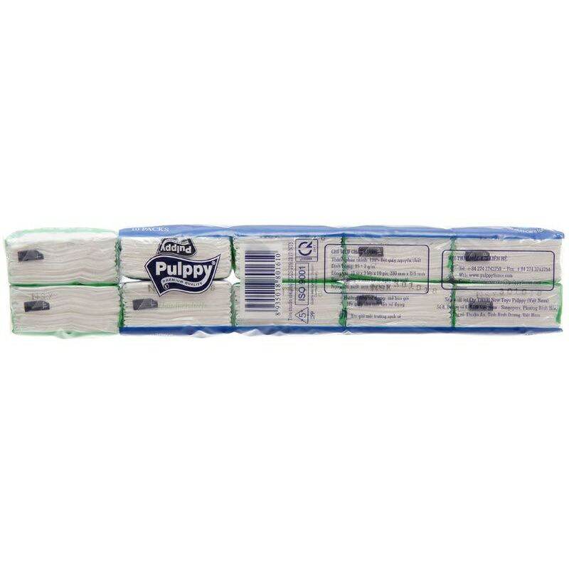 [HCM]Lốc 10 gói khăn giấy lụa Pulppy 3 lớp