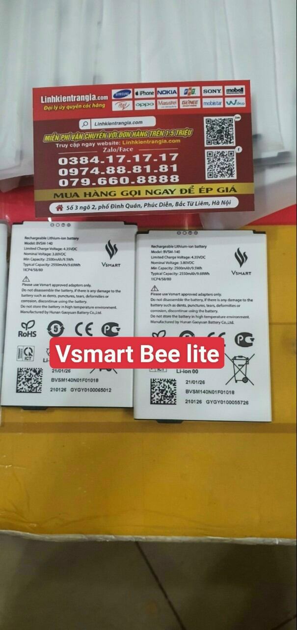 Pin vsmart bee lite / bvsm-140 2550mah hàng zin chính hãng