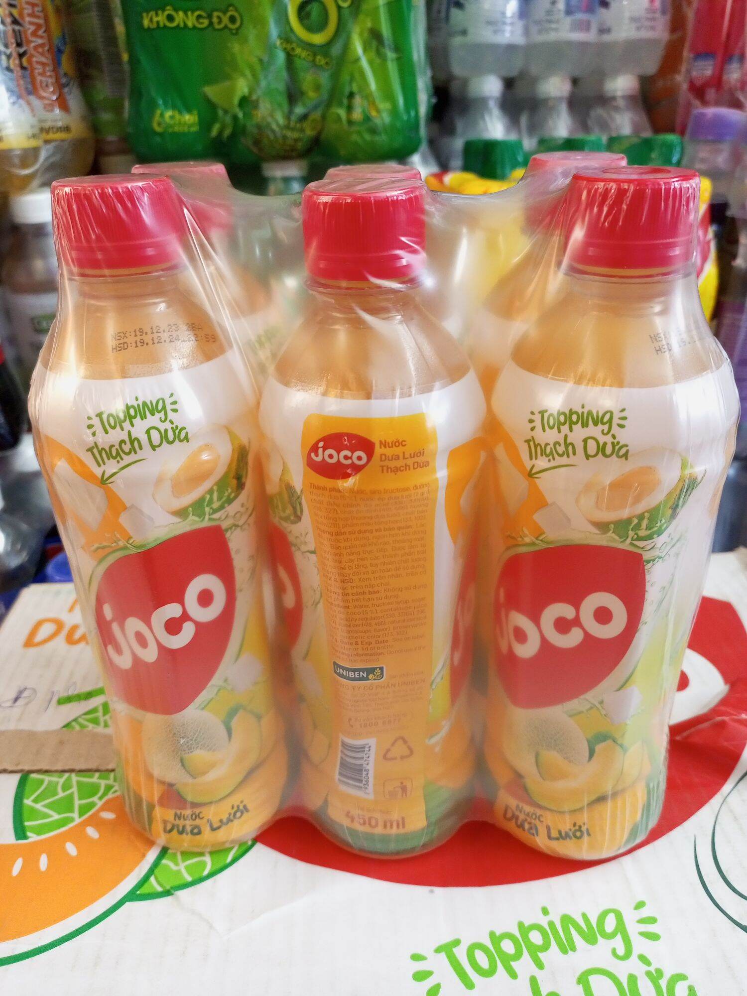 Nước trái cây nha đam/vải thạch dừa joco lẻ 1 chai 455ml