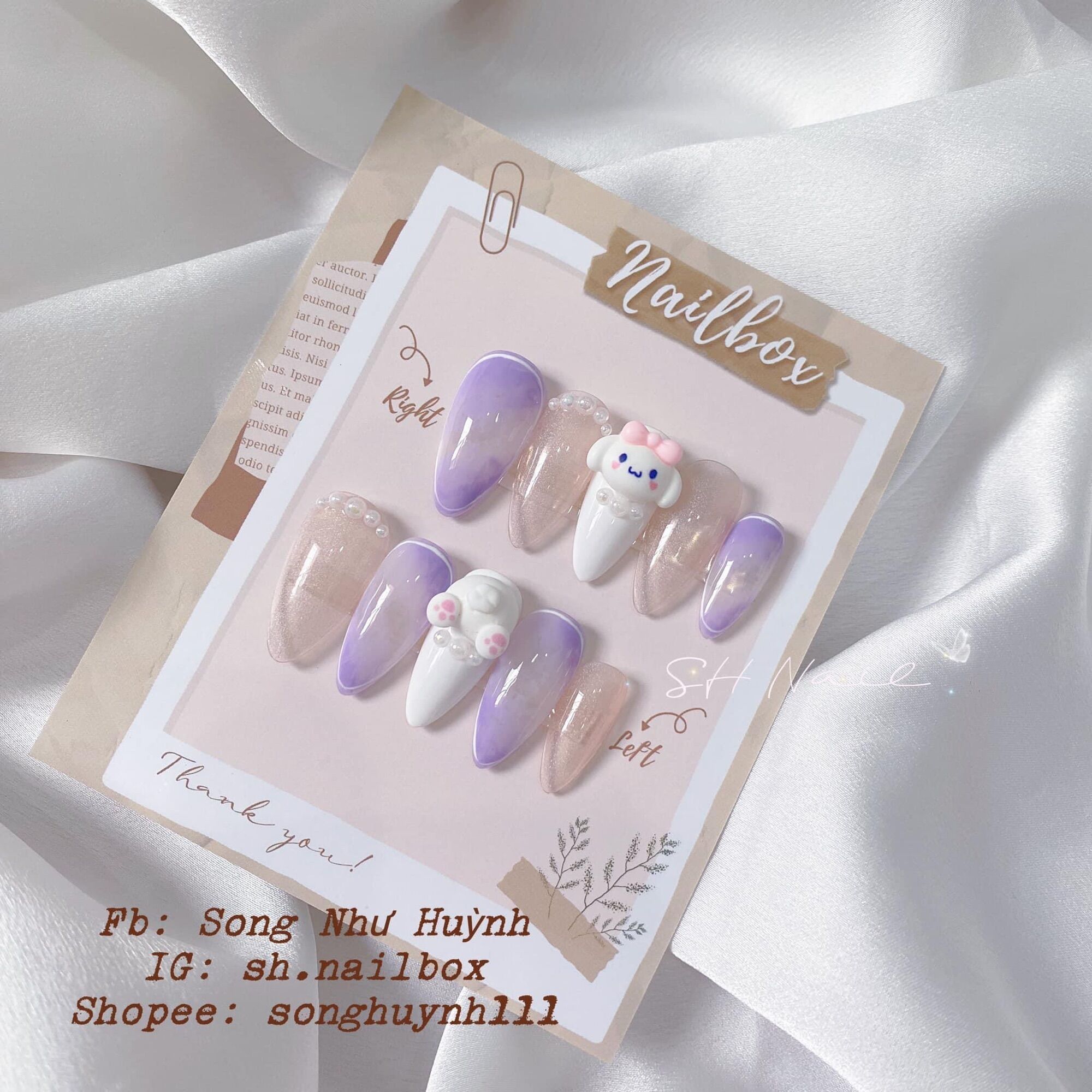 móng úp thiết kế gắn charm