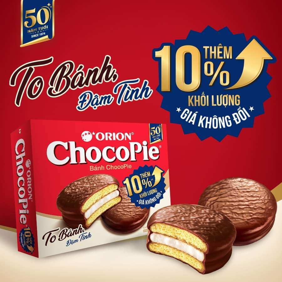 Hộp 12 cái bánh Chocopie 360 - 396g (Choco-pie đủ 5 vị Tình/ Đào/ Dark/ matcha/ sữa - Đồ Ăn Vặt Giá Rẻ
