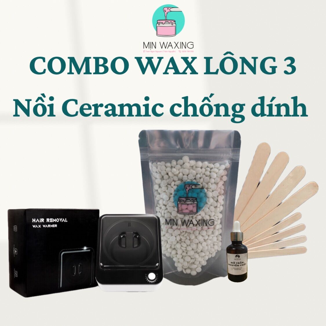 Combo nồi nấu sáp chống dính ceramic