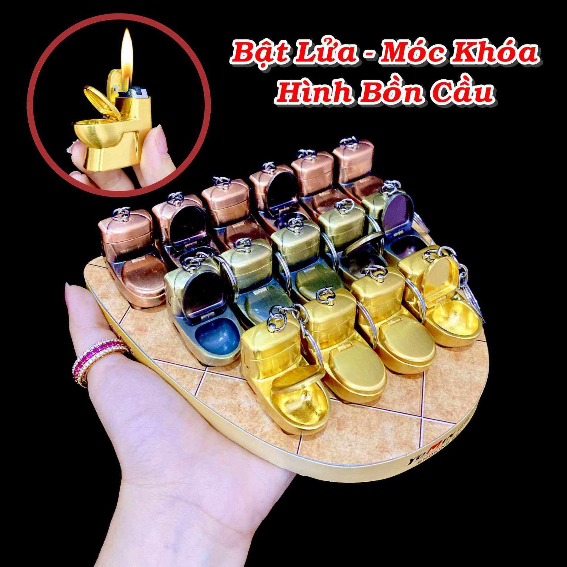 [HCM]Bật Lửa Gas Móc Khoá Hình Bồn Cầu Độc Lạ (Nhiều Màu)