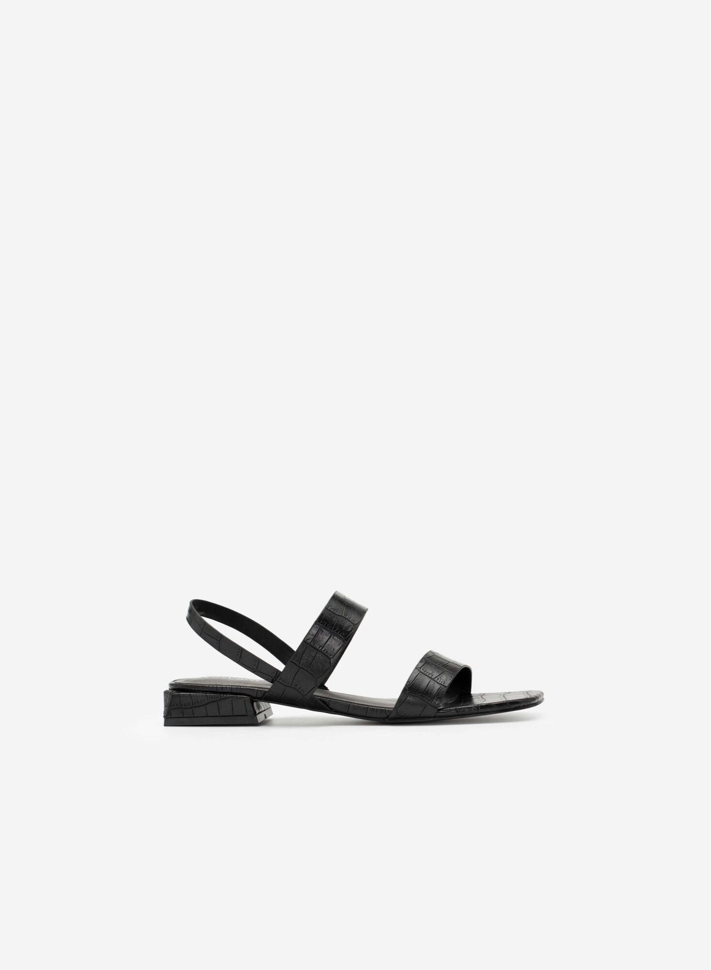 Giày Nữ Sandal Quai Ngang Vân Cá Sấu VASCARA - SDK 0315 - Màu Đen