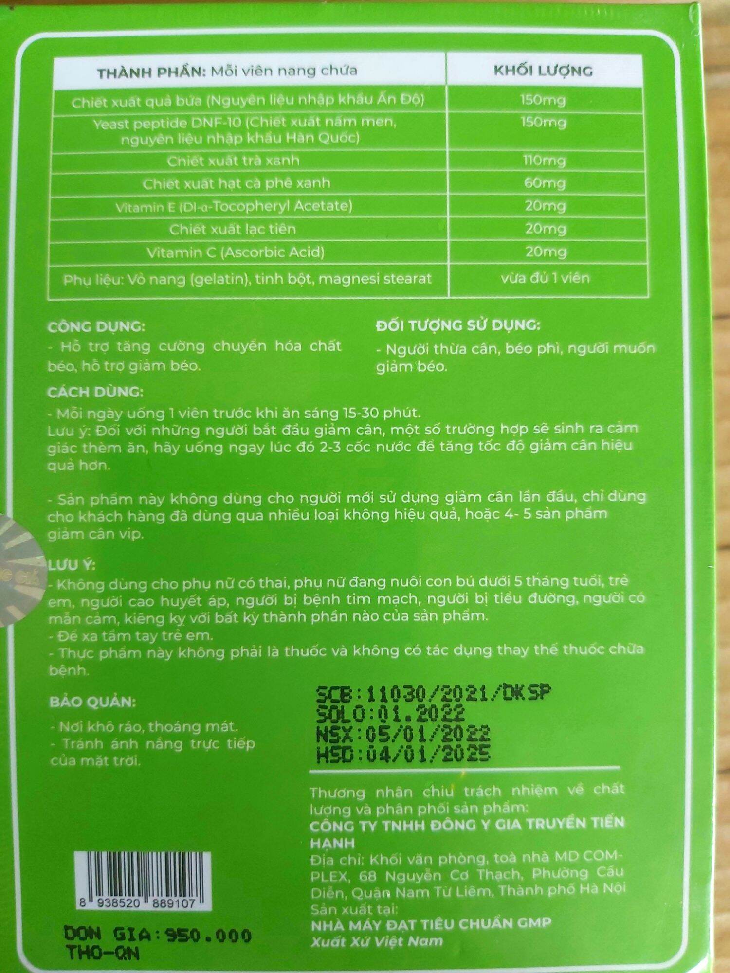 Combo Thảo mộc Giảm Cân Mạnh sờn lỳ kèm detox cần tây phiên bản mới của tiến hạnh hộp 30 viên