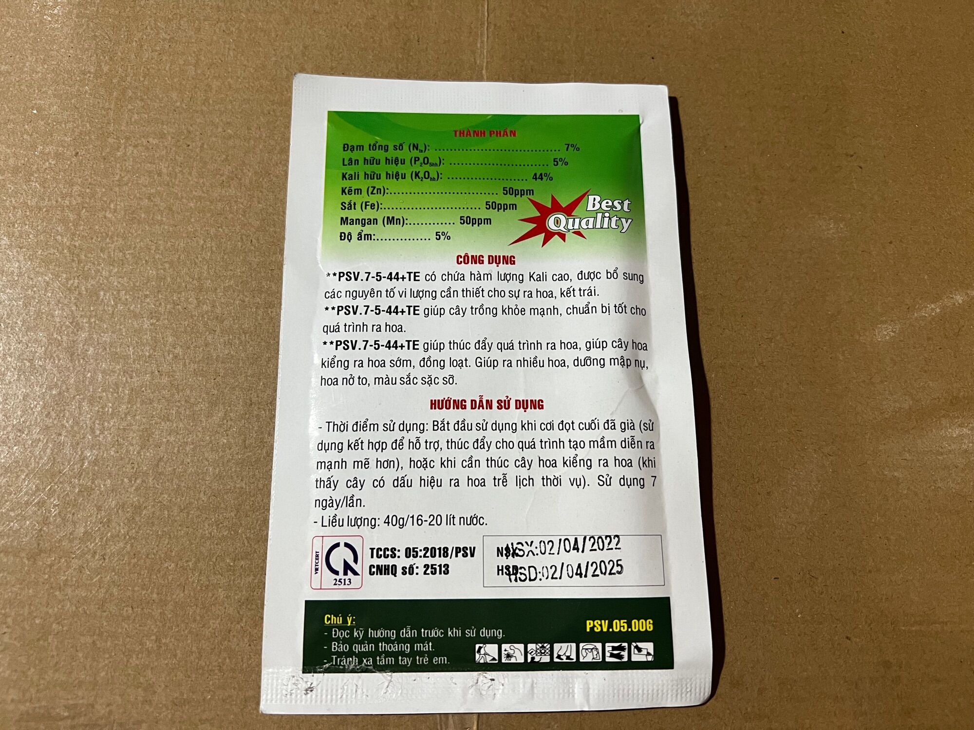 [Phân Bón PSV 7-5-44+TE 50gr] Kích Ra Hoa Tạo Mầm Hoa To Bông Mập Nụ