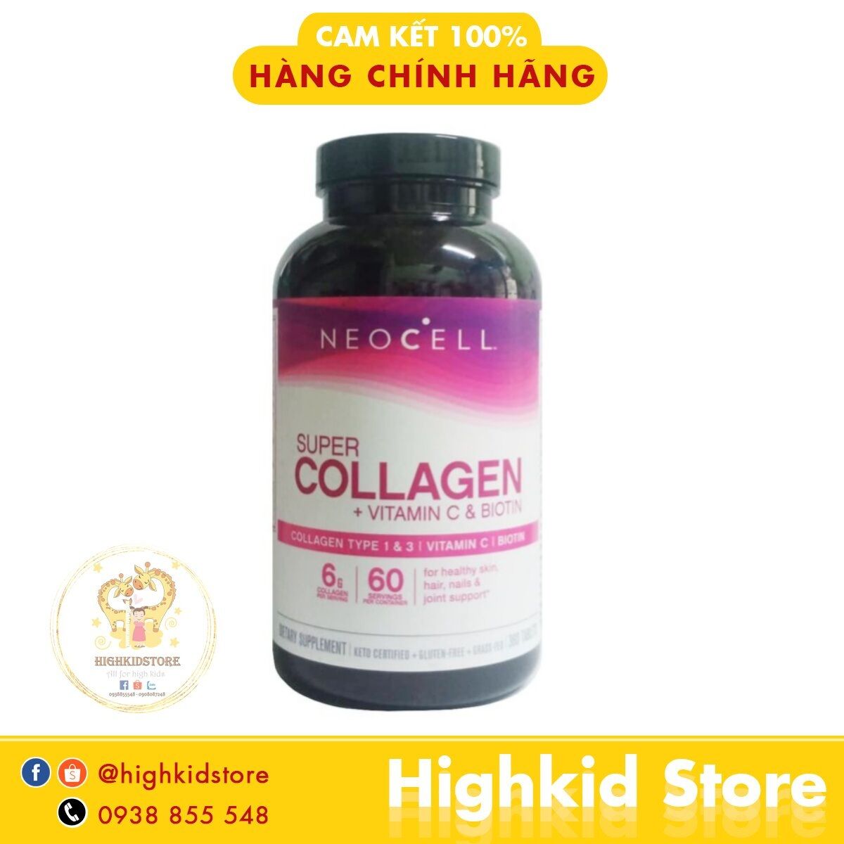 Neocell Super Collagen +C +Biotin 360 Viên - hàng Mỹ chính hãng