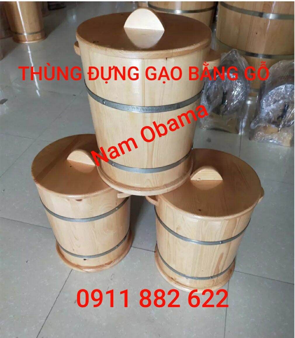 Thùng đựng gạo bằng gỗ loại 10 kg