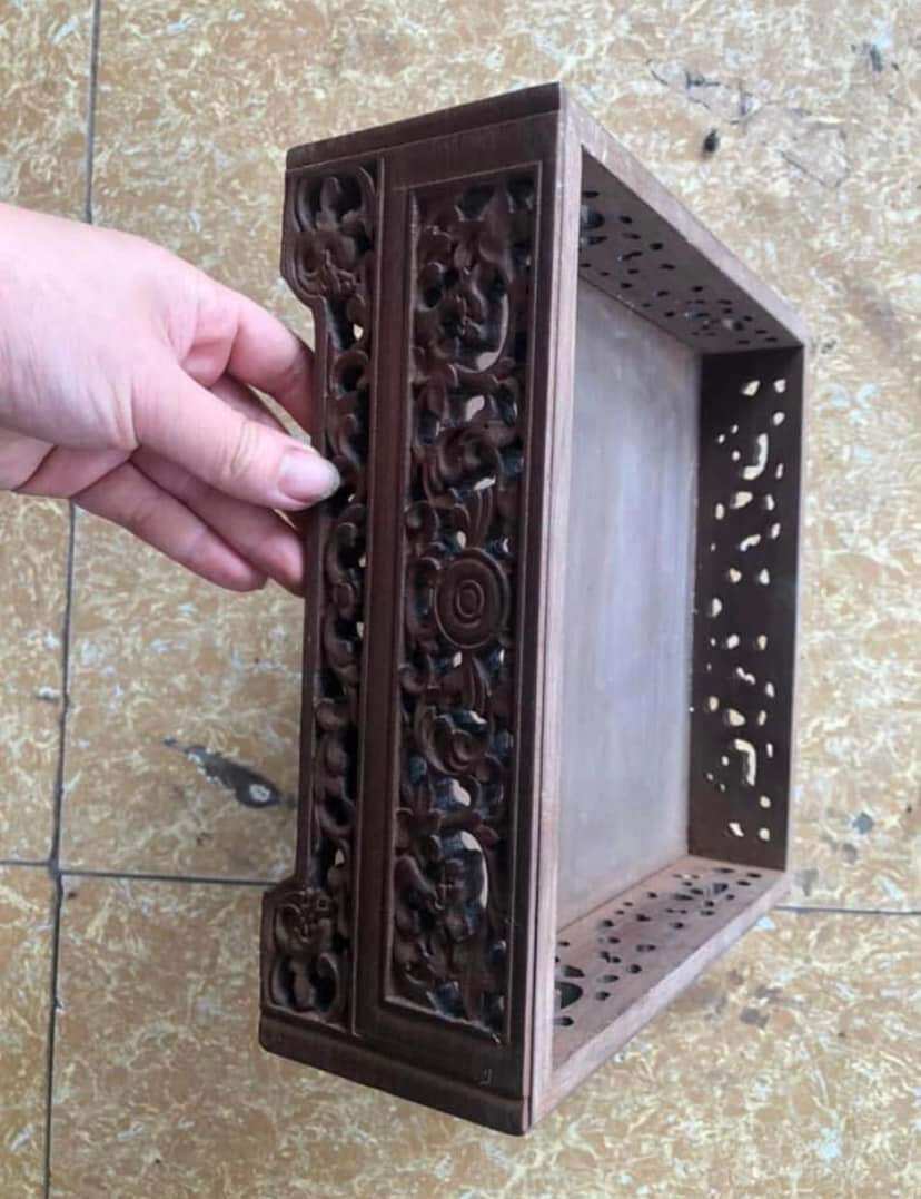 Khay trà gỗ gụ 35x22cm