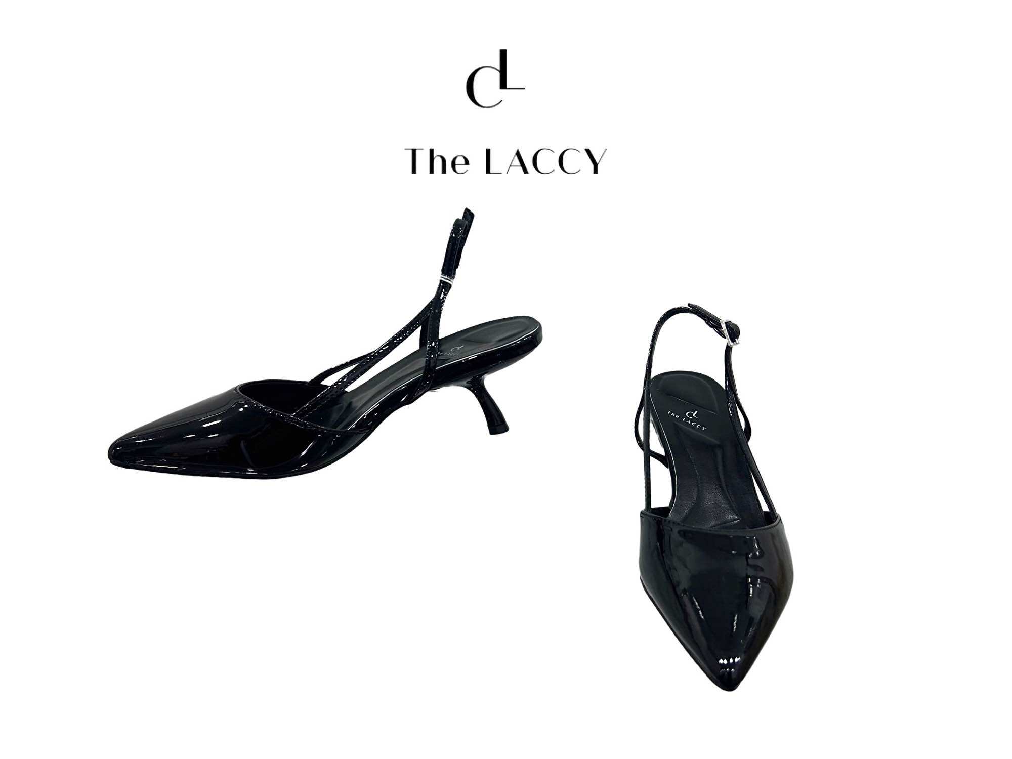 The Laccy| Guốc mũi nhọn hở gót thiết kế cao cấp