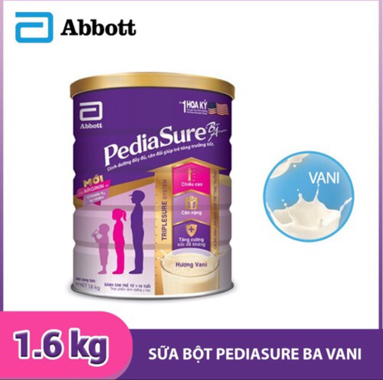 Sữa Bột Pediasure Vani 1,6kg
