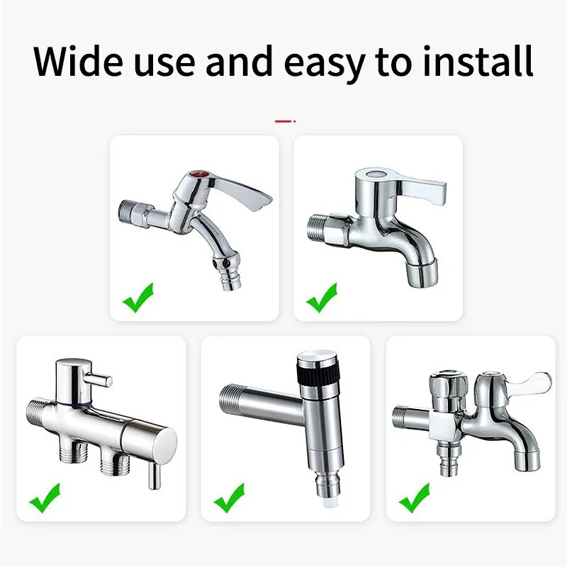 Đầu vòi xịt tăng áp bằng đồng rửa xe áp lực cao, tưới cây điều chỉnh nhiều chế độ (không cần đai siết)