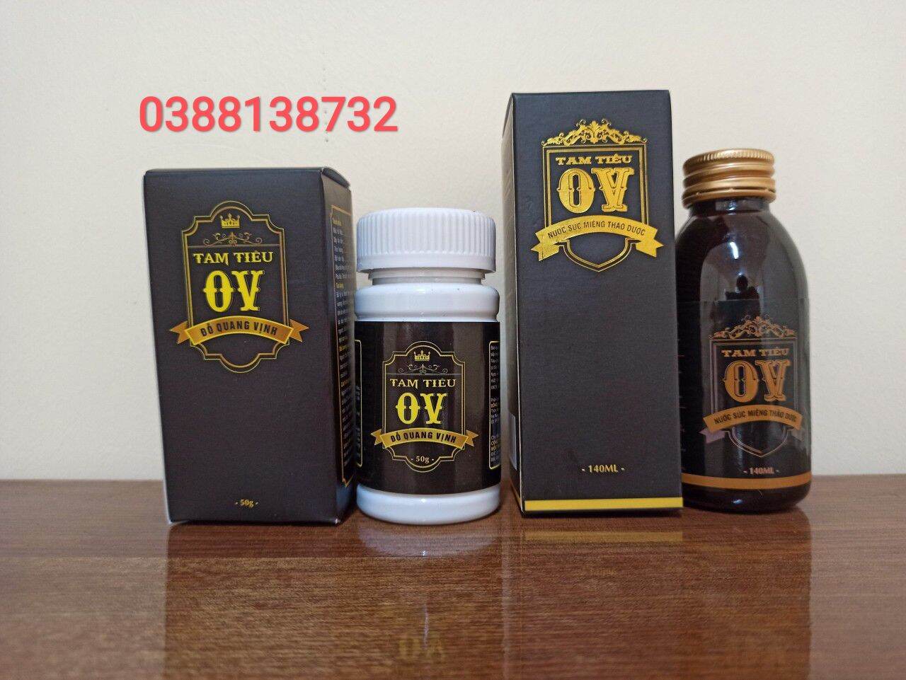 Combo 2 lọ nước xúc miệng hết hôi miệng tam tiêu ov viên và nước