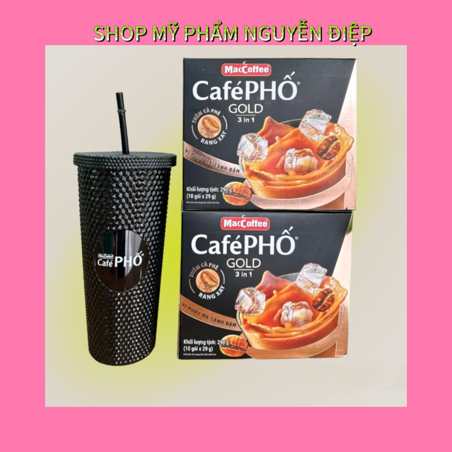 COMBO 2 HỘP CÀ PHÊ PHỐ TẶNG 1 LY KIM CƯƠNG