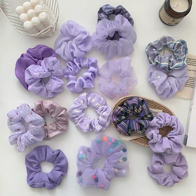 Cột Tóc Scrunchies Hoa Trơn Siêu Hot 2021