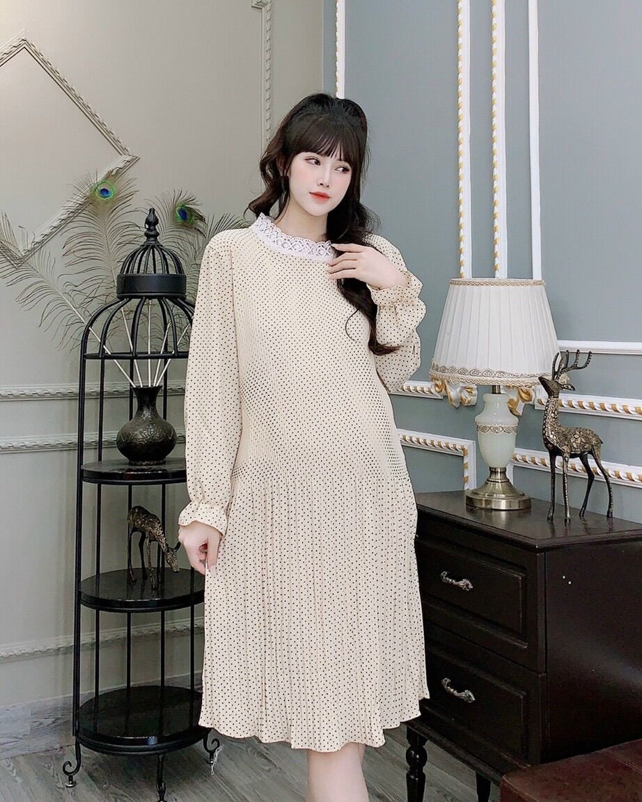 Đầm bầu công sở dài tay màu thu thời trang