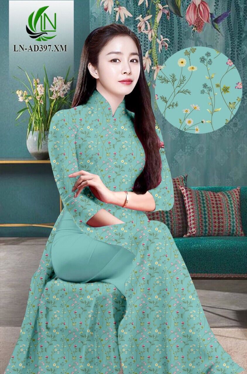 Vải áo dài hoa nhí lụa cao cấp