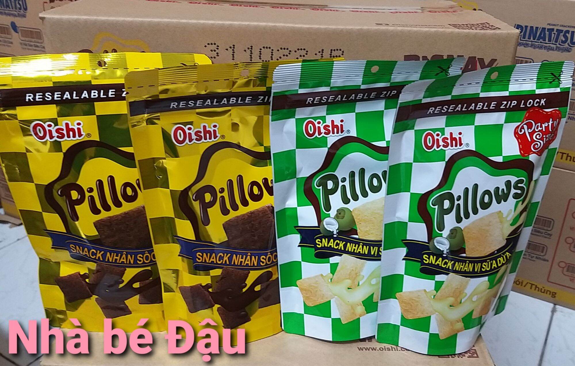 Combo 20 gói Snack Pillows Mix 2 vị Socola + vị Sữa dừa 85gr 20