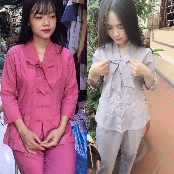 #đồ bộ đi chùa#đồ lam nữ#la Hán nơ