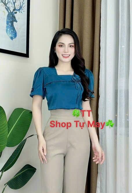 Áo kiểu nữ cổ vuông công sở hot