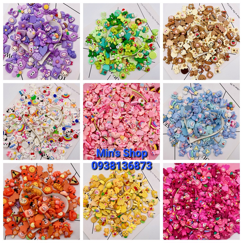 Set 100 charm theo tone màu