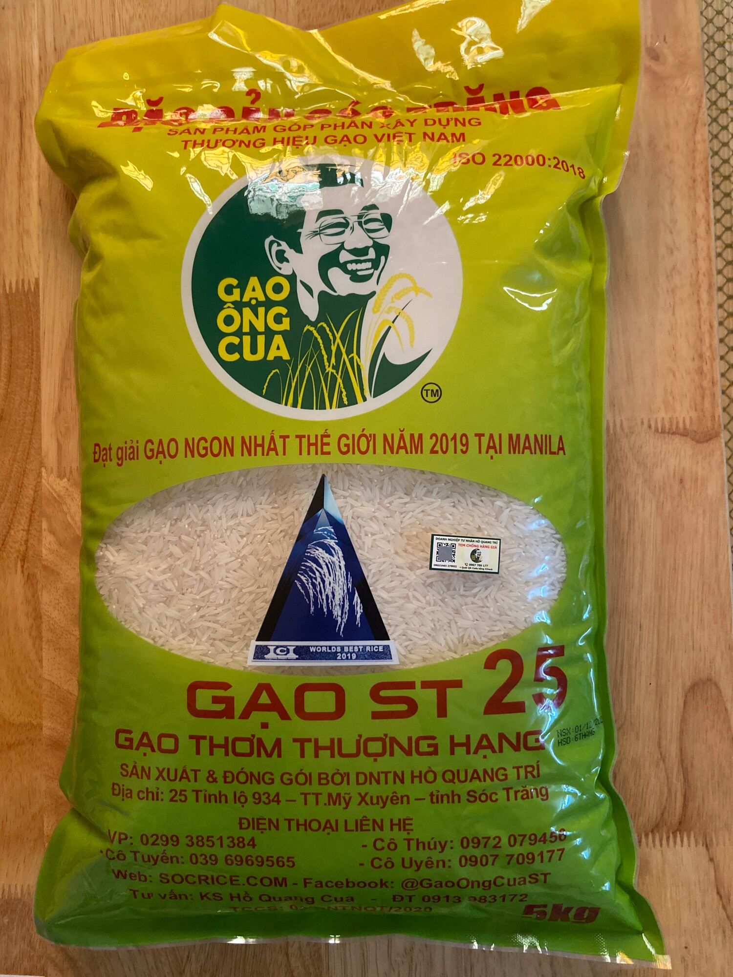 Gạo st25 ( gạo ông cua, hàng xuất khẩu)