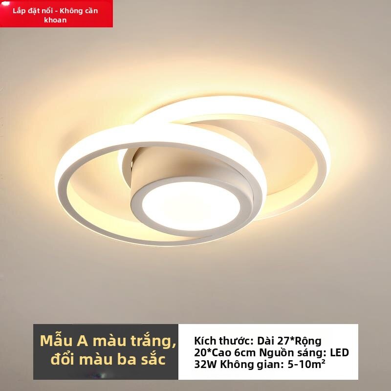 Đèn LED ốp trần nổi phong cách Bắc Âu hiện đại tối giản cho lối đi