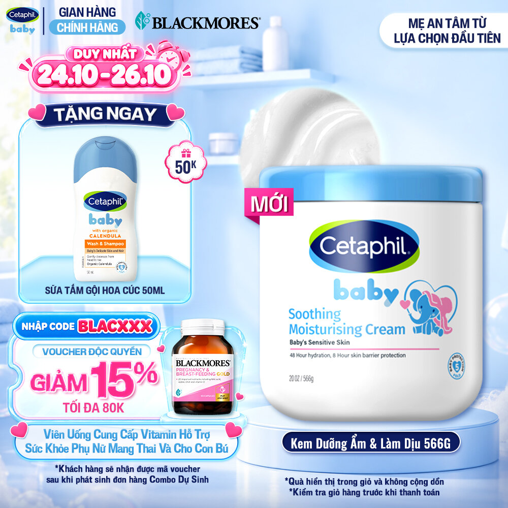 [MỚI] Kem làm dịu và dưỡng ẩm cho bé Cetaphil Baby Soothing  Moisturising Cream hũ 566g