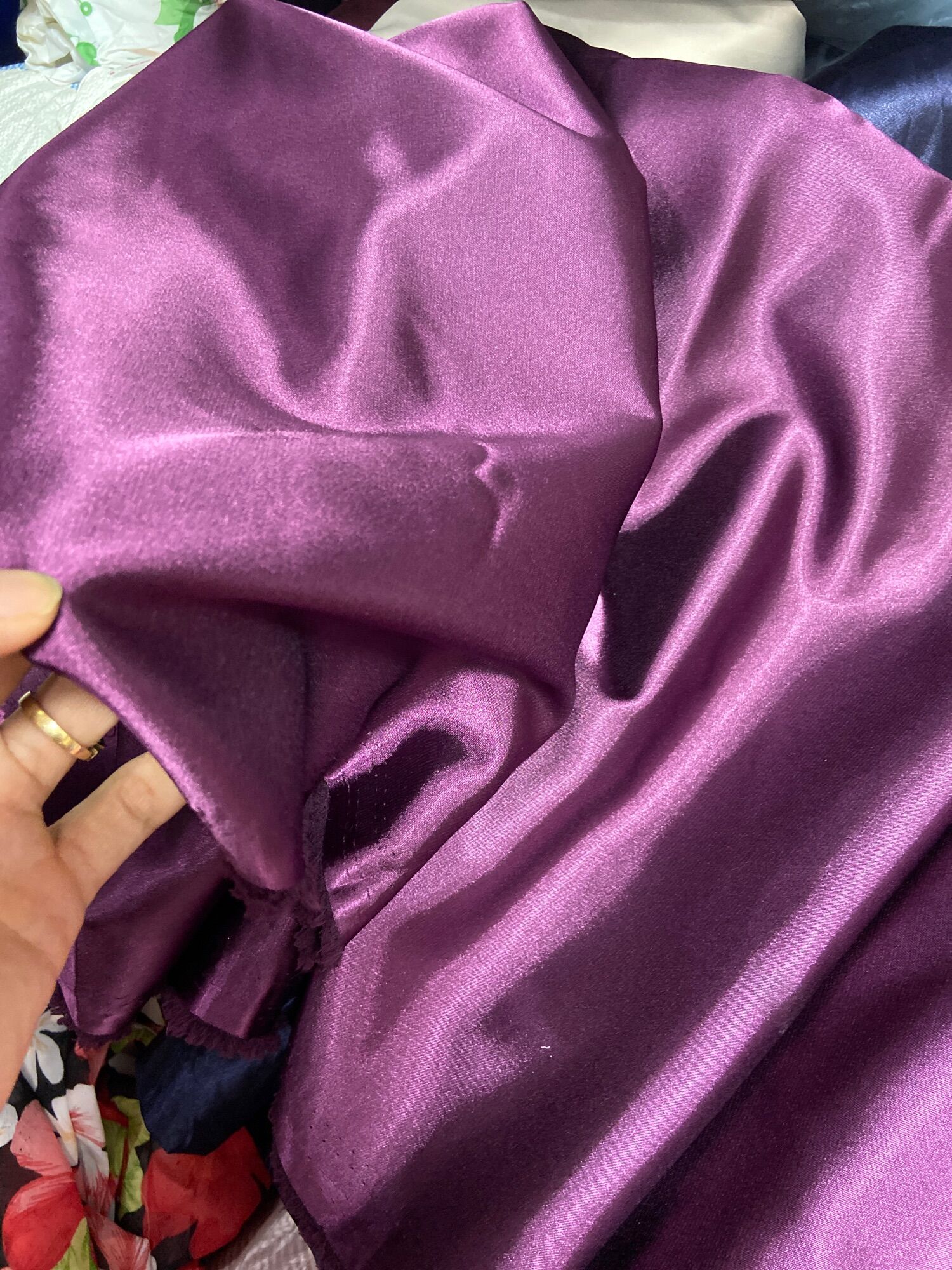 2m lụa satin màu nho sang đẹp khổ 1m5