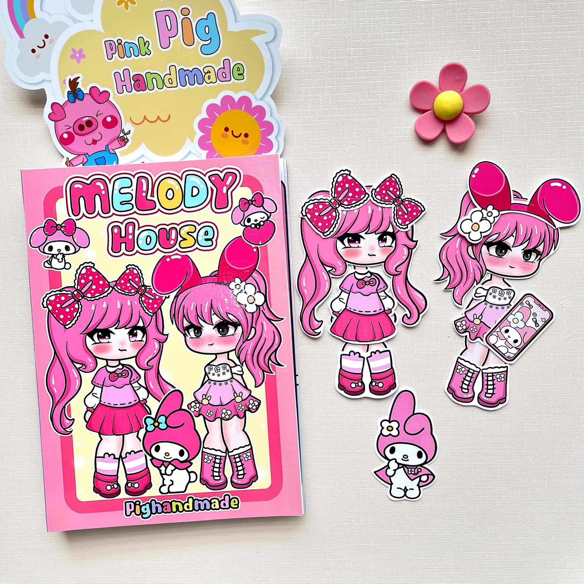 Đồ chơi bóc dán Ngôi nhà búp bê Melody - Búp bê giấy