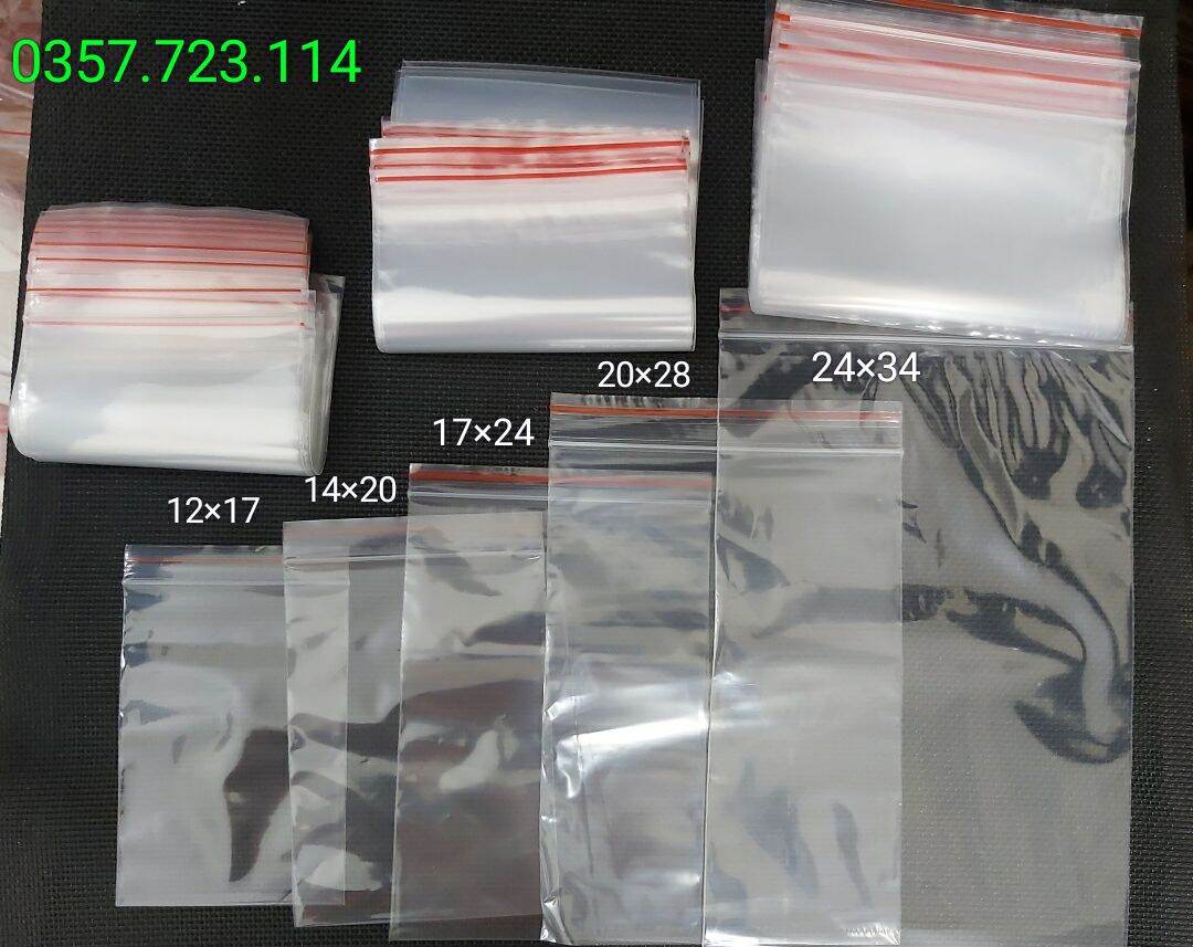 100g túi zip chỉ đỏ các size từ 00 -12 tự chọn