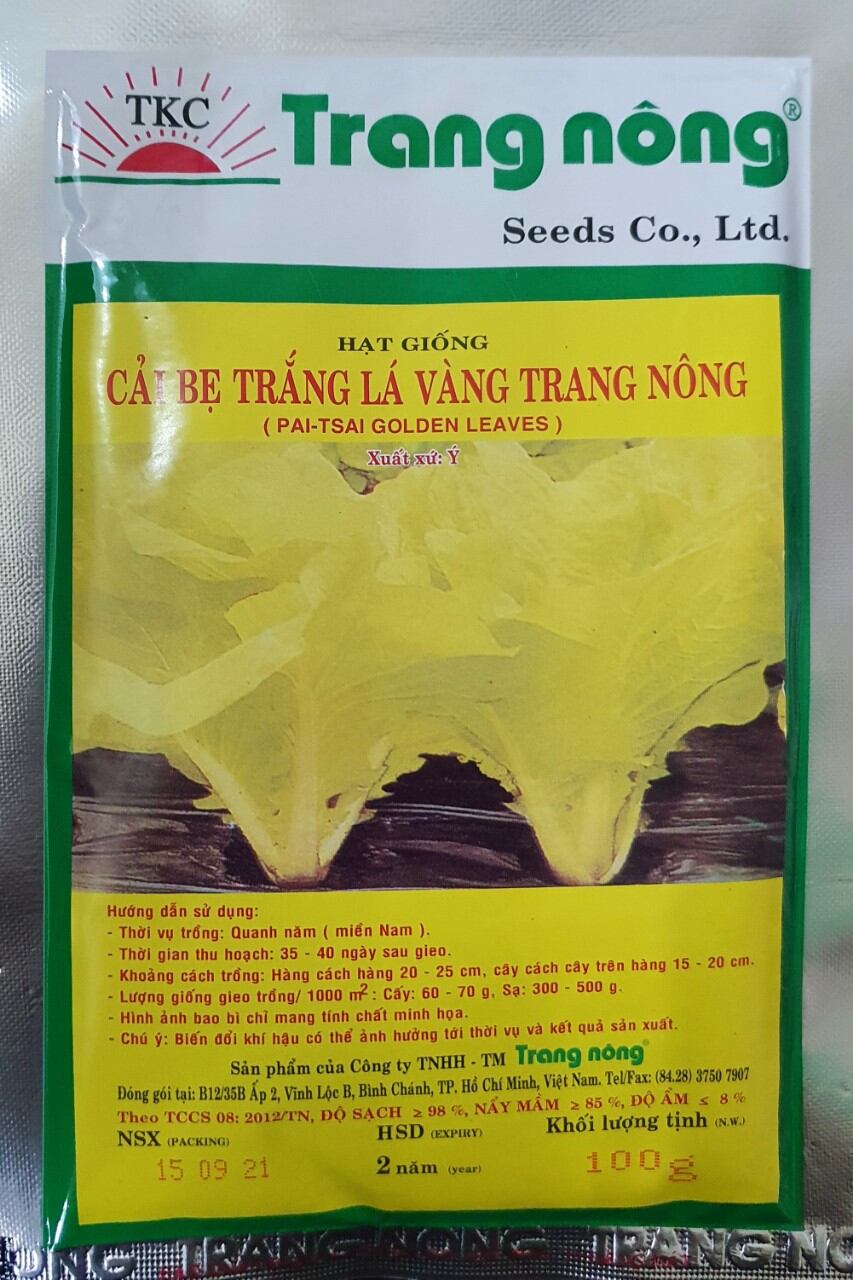 Hạt giống Cải bẹ trắng lá vàng Trang Nông