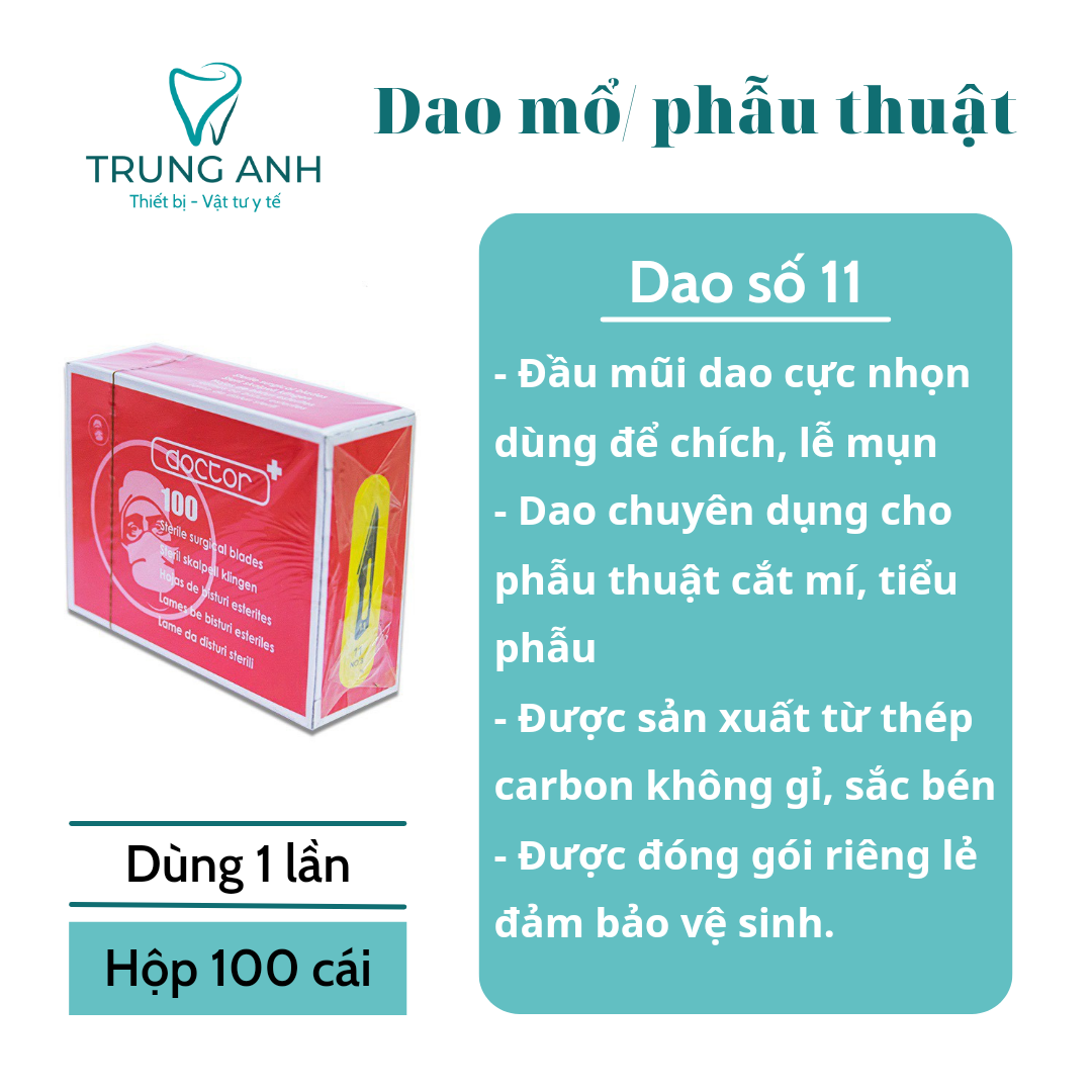 [HCM] Lưỡi dao mổ, phẫu thuật số 11 hiệu Doctor có tách lẻ, để chích lễ mụn, cắt mí, tiểu phẫu