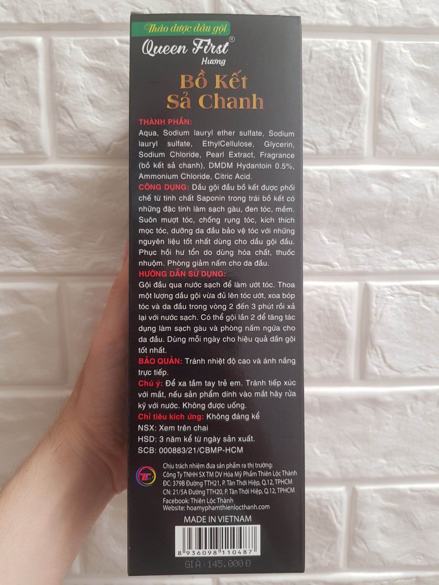 Dầu gội đầu bồ kết sả chanh 800ml