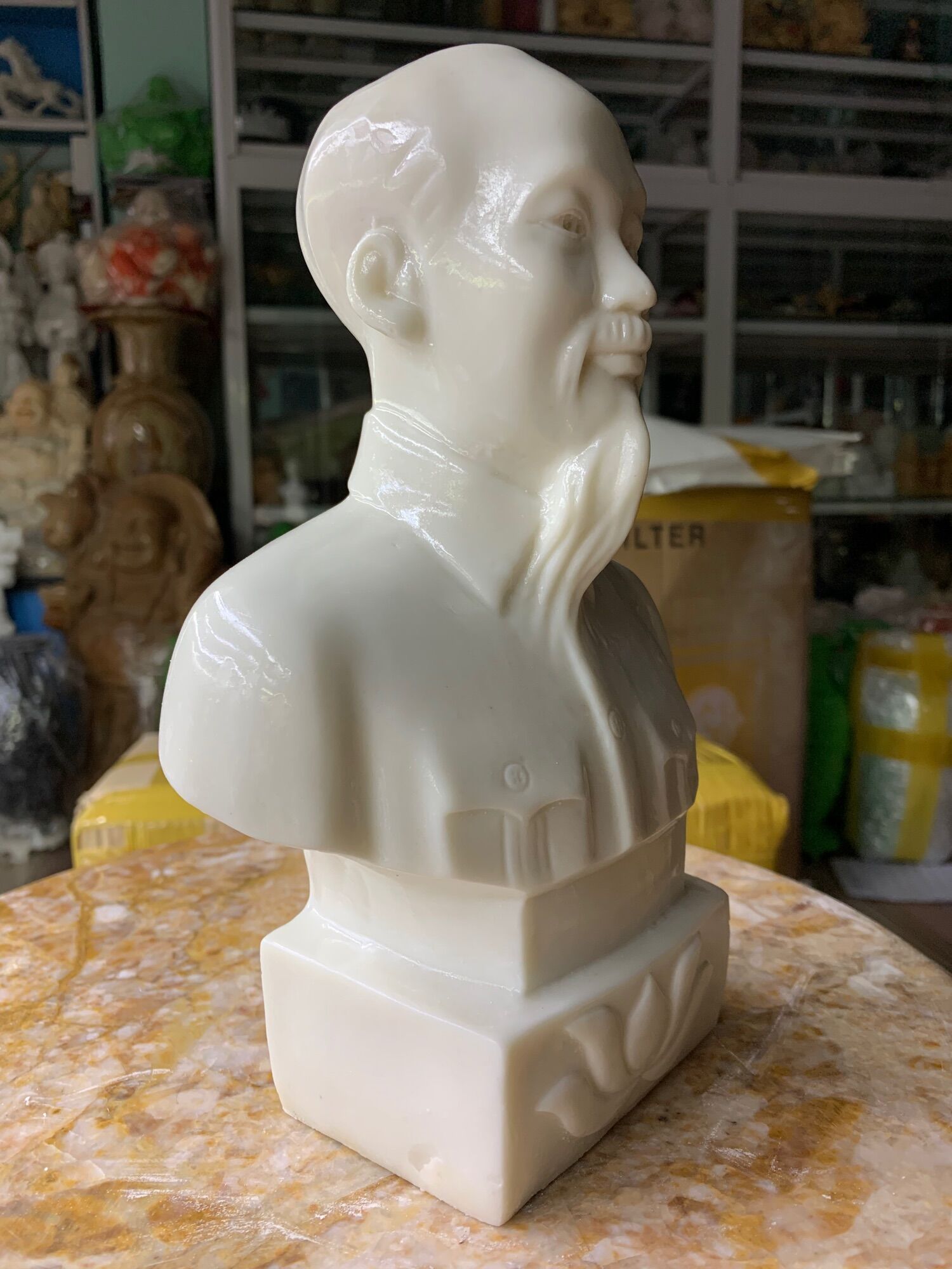Tượng Chân Dung Bác Hồ Đá Đúc- cao 23.5cm