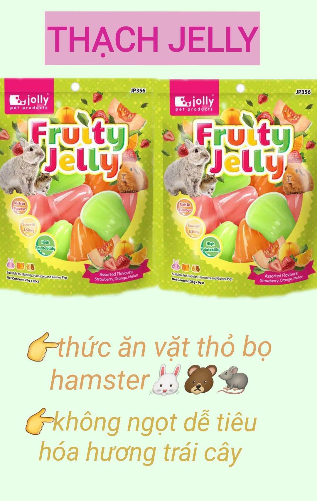 Thạch jelly thức ăn vặt thỏ bọ hamster🐰🐻🐁