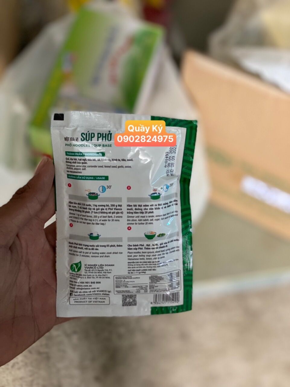 Súp Phở Vianco - 1hộp/25gói/18gr ( Vianco)