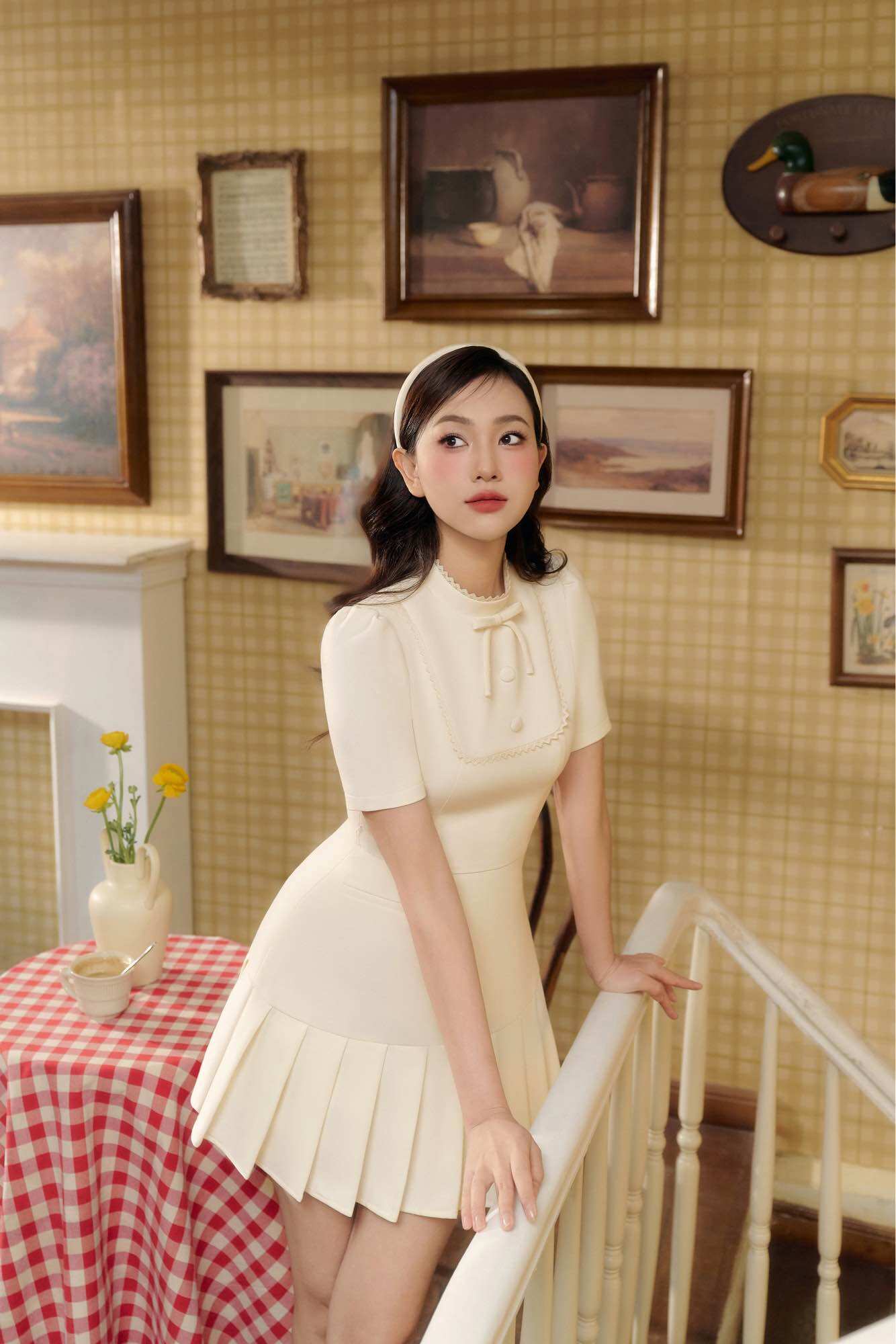 CÉLESTE - Váy Cổ Nơ Jessie Dress