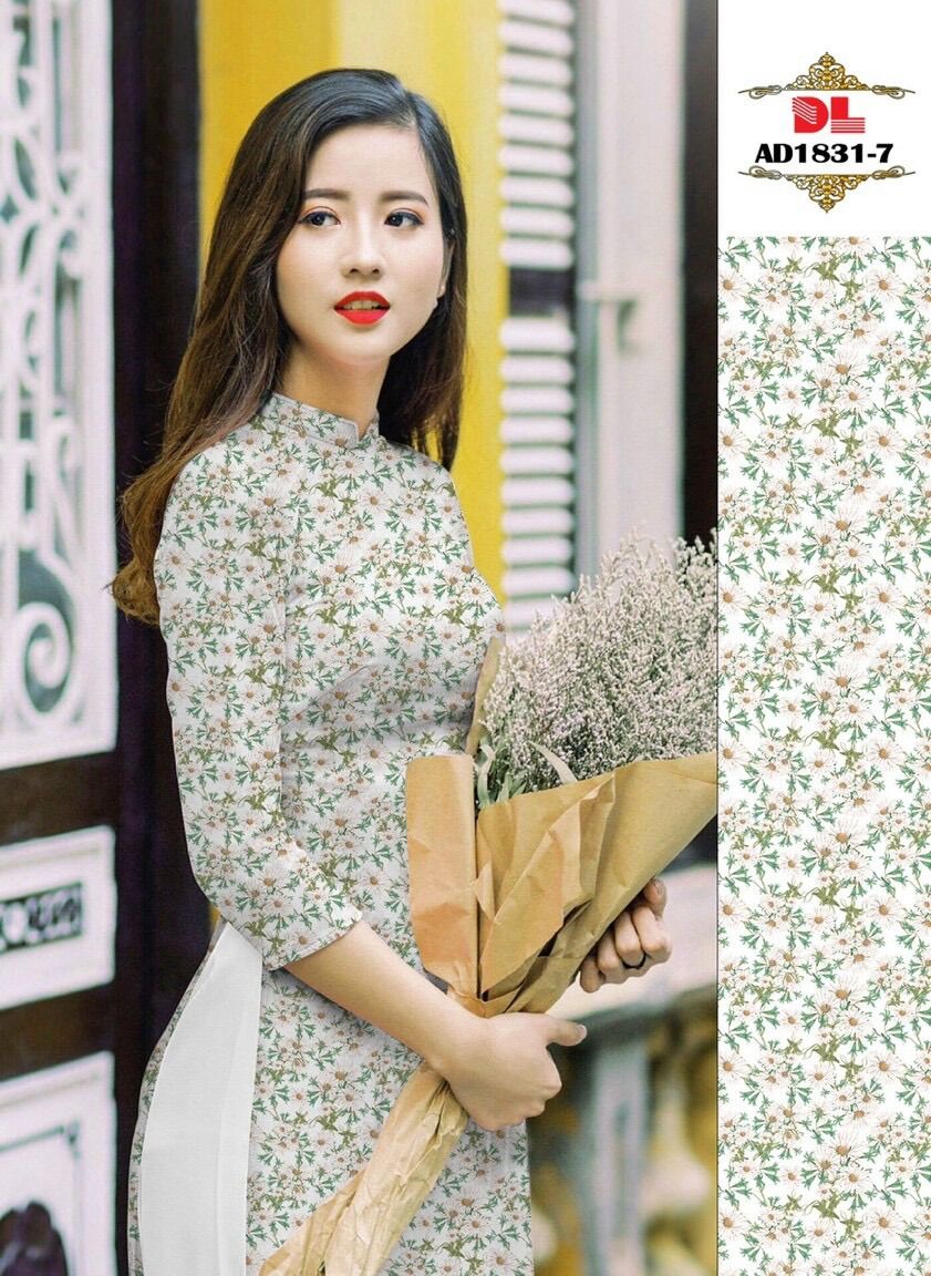 Vải áo dài hoa nhí
