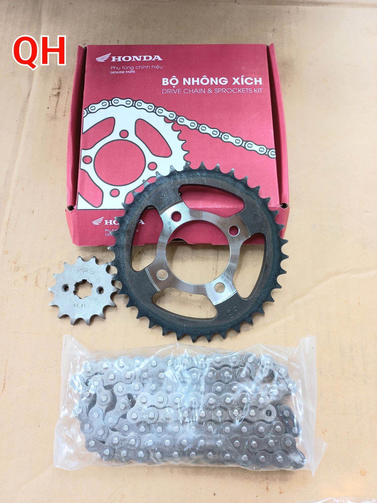 Nhông xích honda chính hãng lắp xe dream wave 100cc