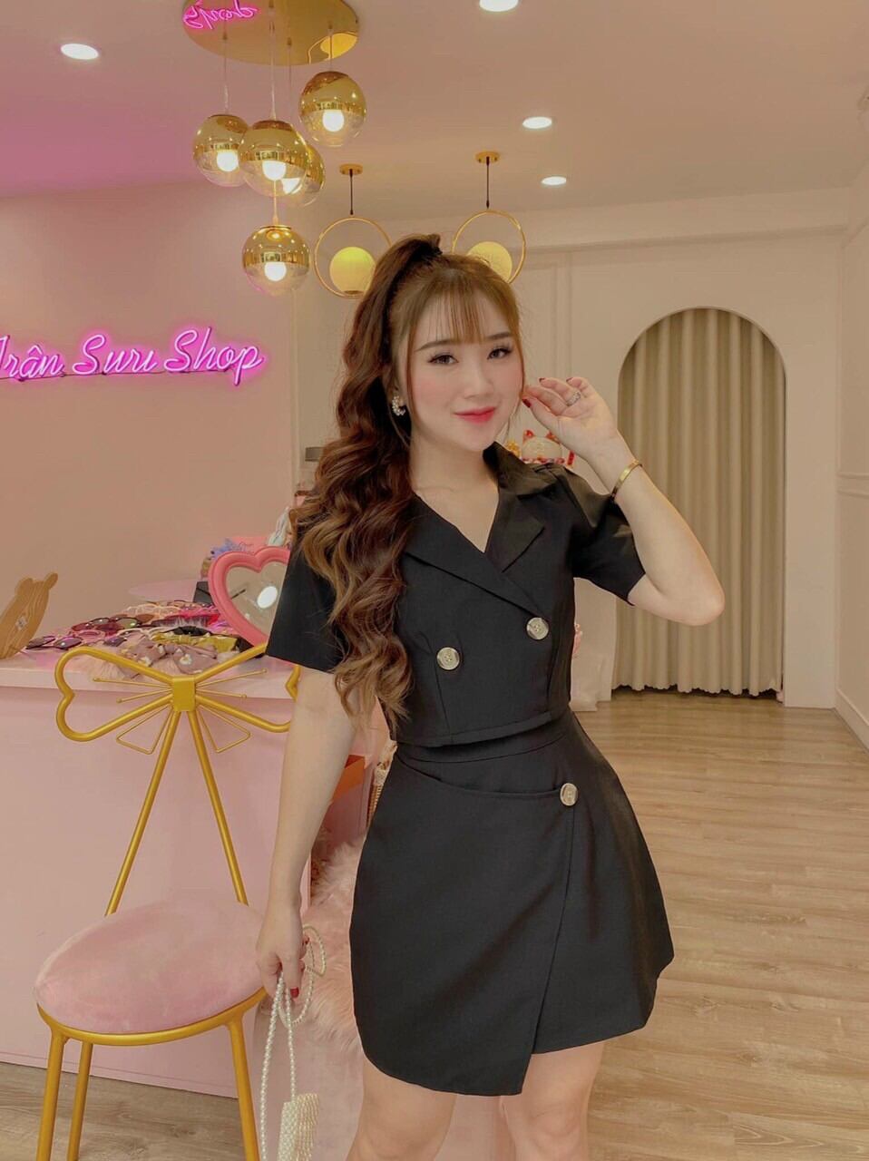 SET BỘ ÁO KÈM CHÂN VÁY ĐẮP CHÉO
