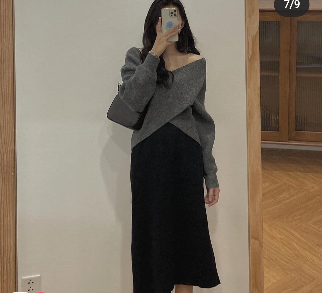 Áo Len Kiểu Vạt Chéo