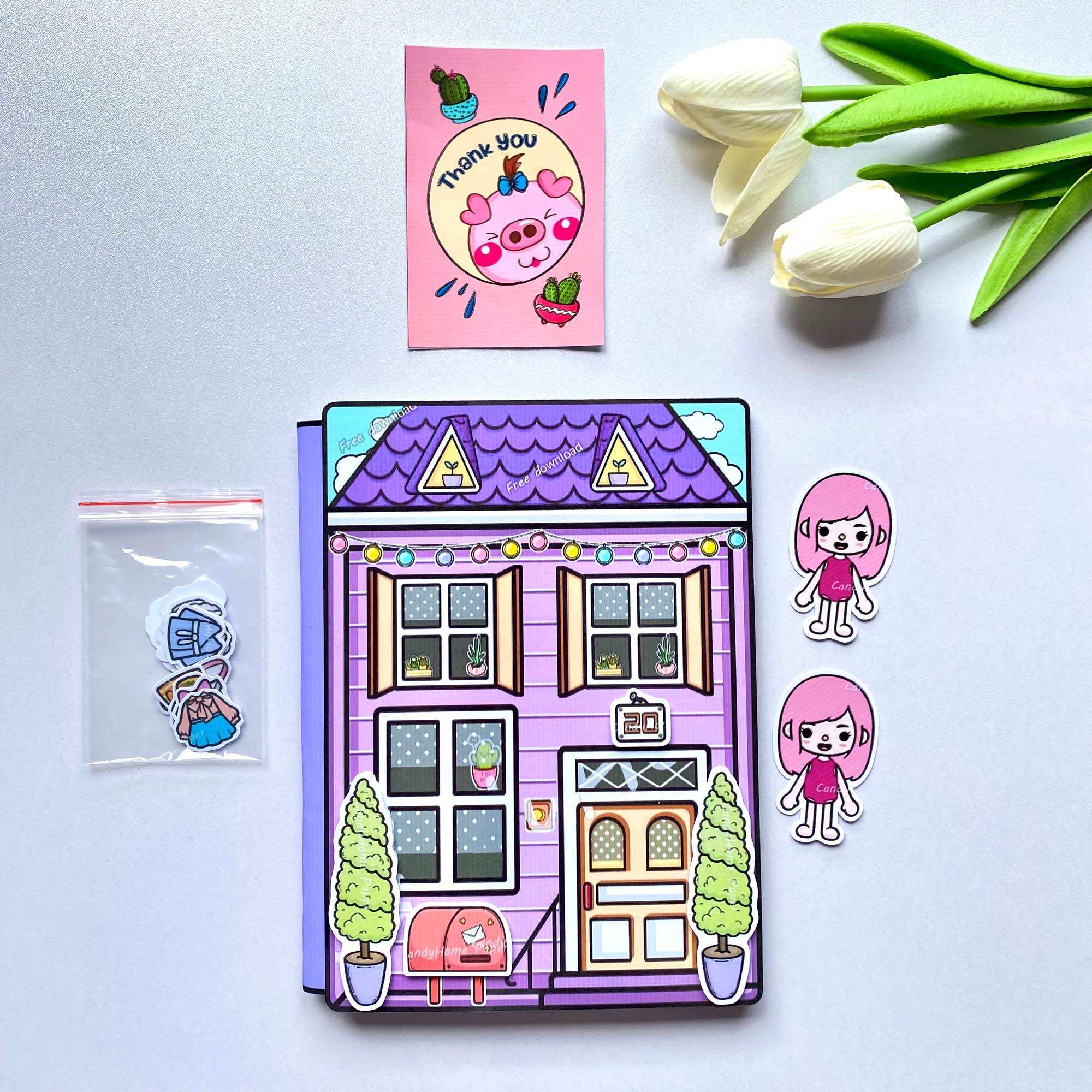 Ngôi nhà màu sắc lấp lánh của TocaBoca- Búp bê giấy